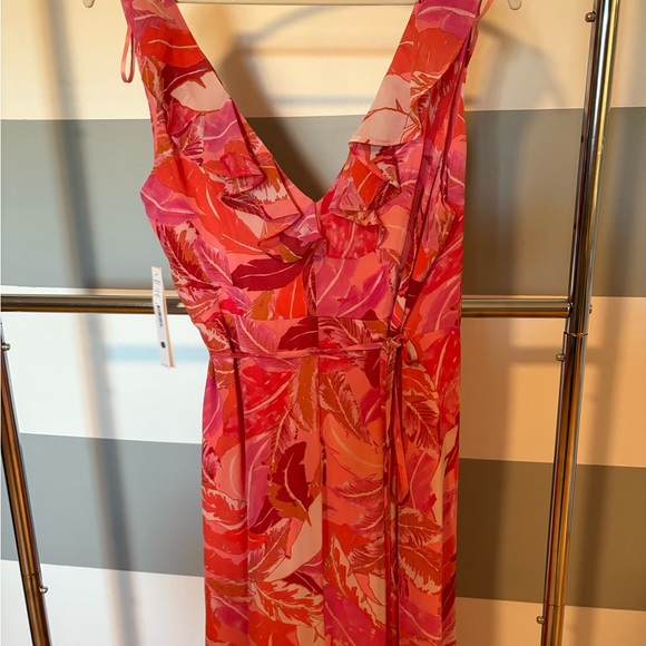 Aqua Vibrant Pink and Red Maxi Dress - Picture 3 of 5